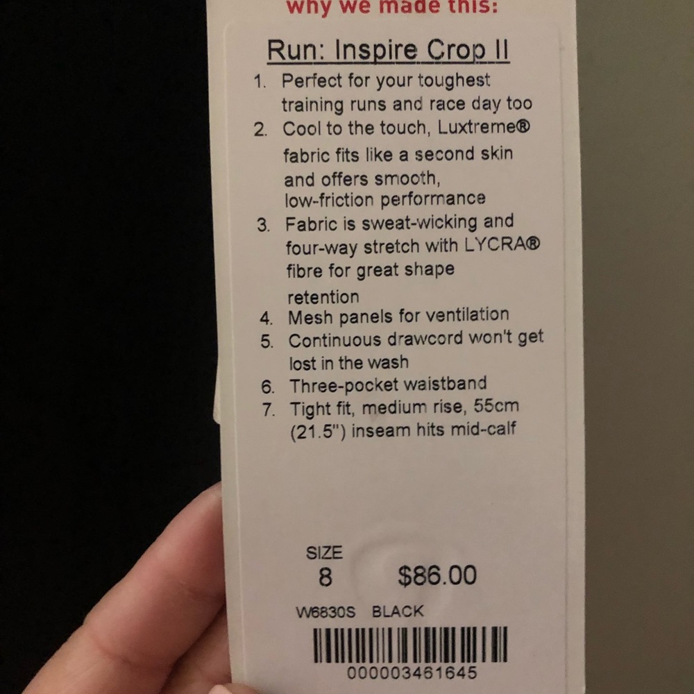 Lululemon Run: Inspire Crop II Leggings